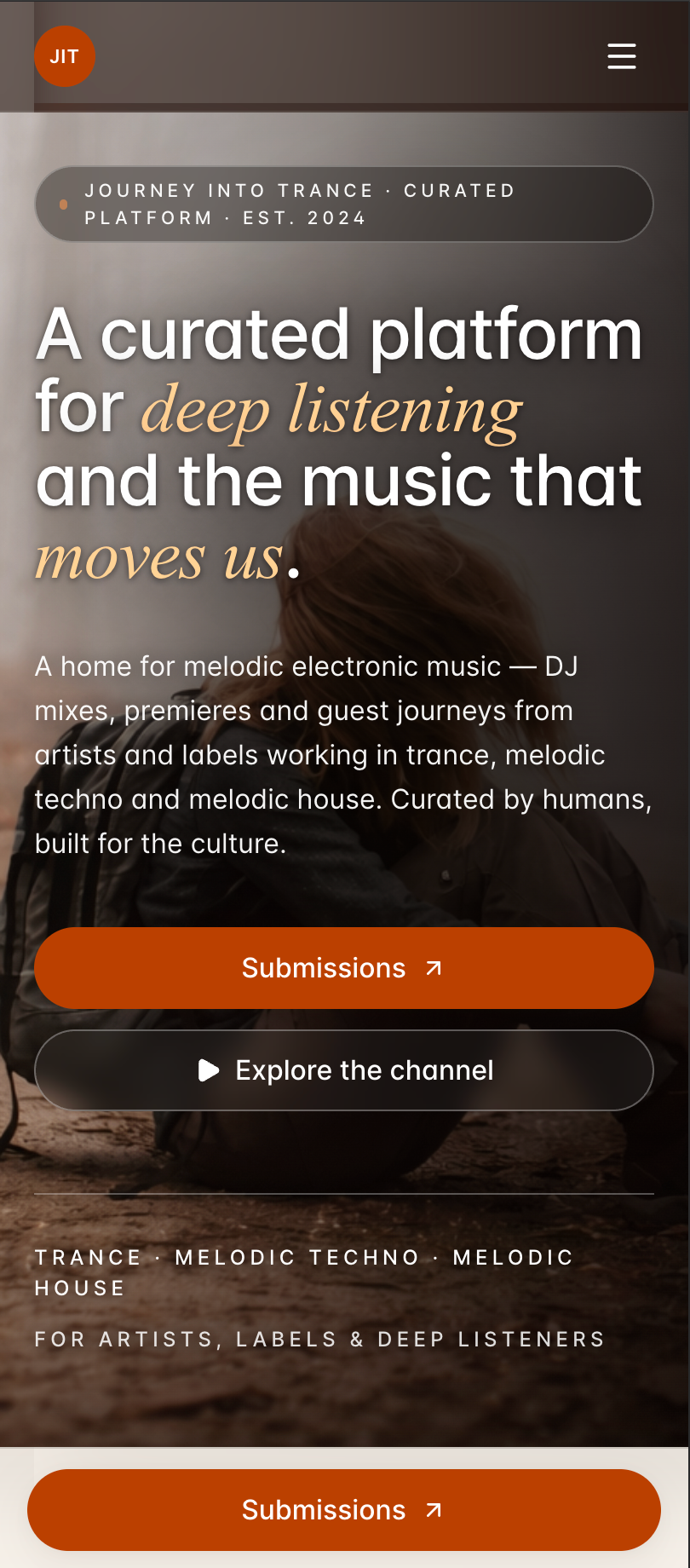 Journey Into Trance mobile experience