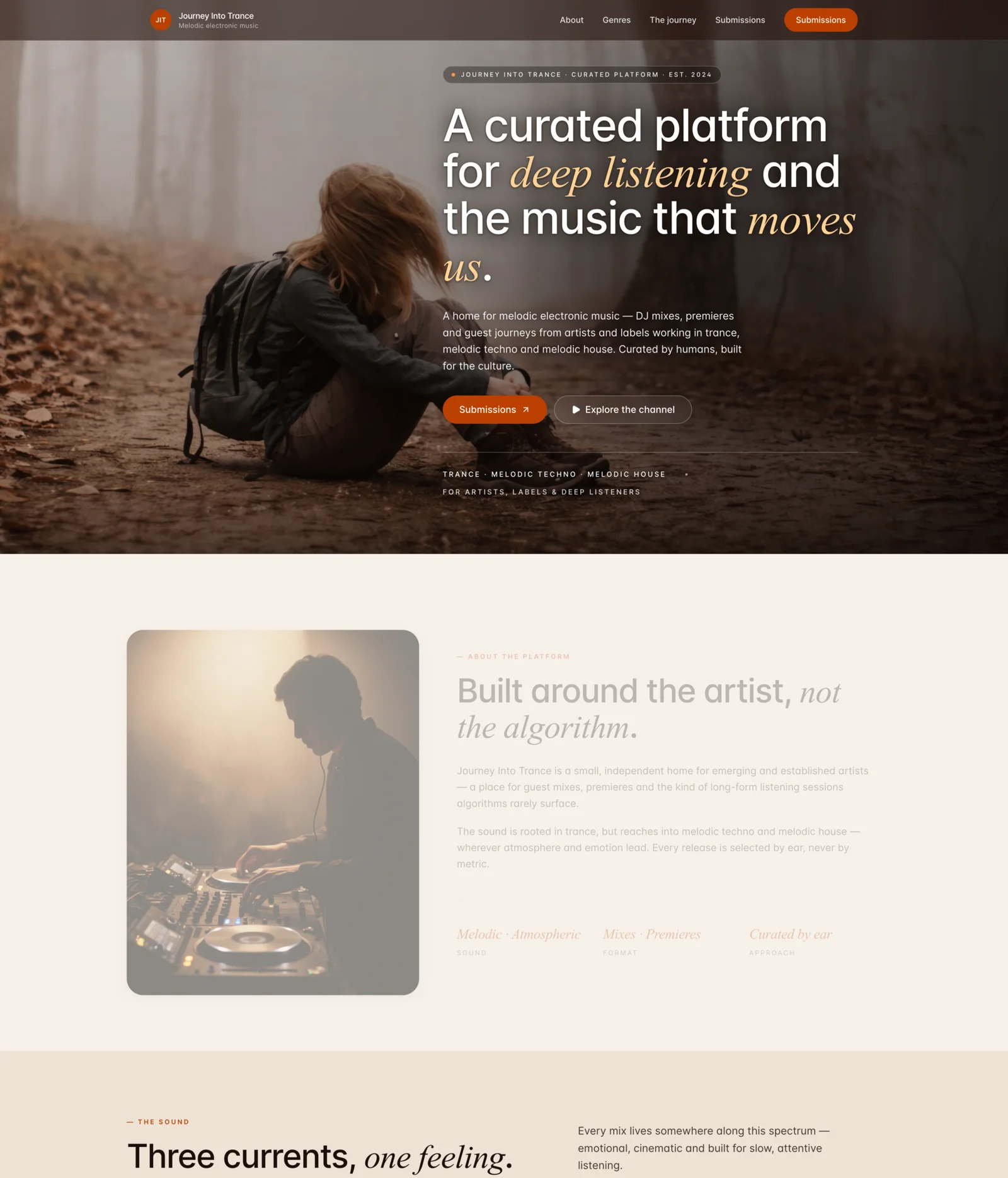 Journey Into Trance website designed by Nova